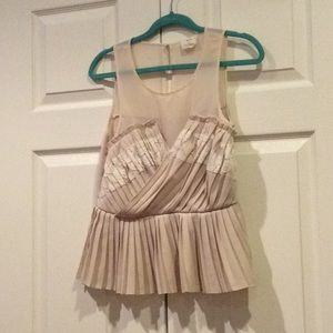 ANTHROPOLGIE PINS & NEEDLES RUFFLED SHEER TOP